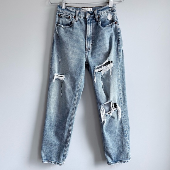 Abercrombie & Fitch The Ankle Straight Ultra High Rise Curve Love Jeans 26 2 S - Picture 2 of 15